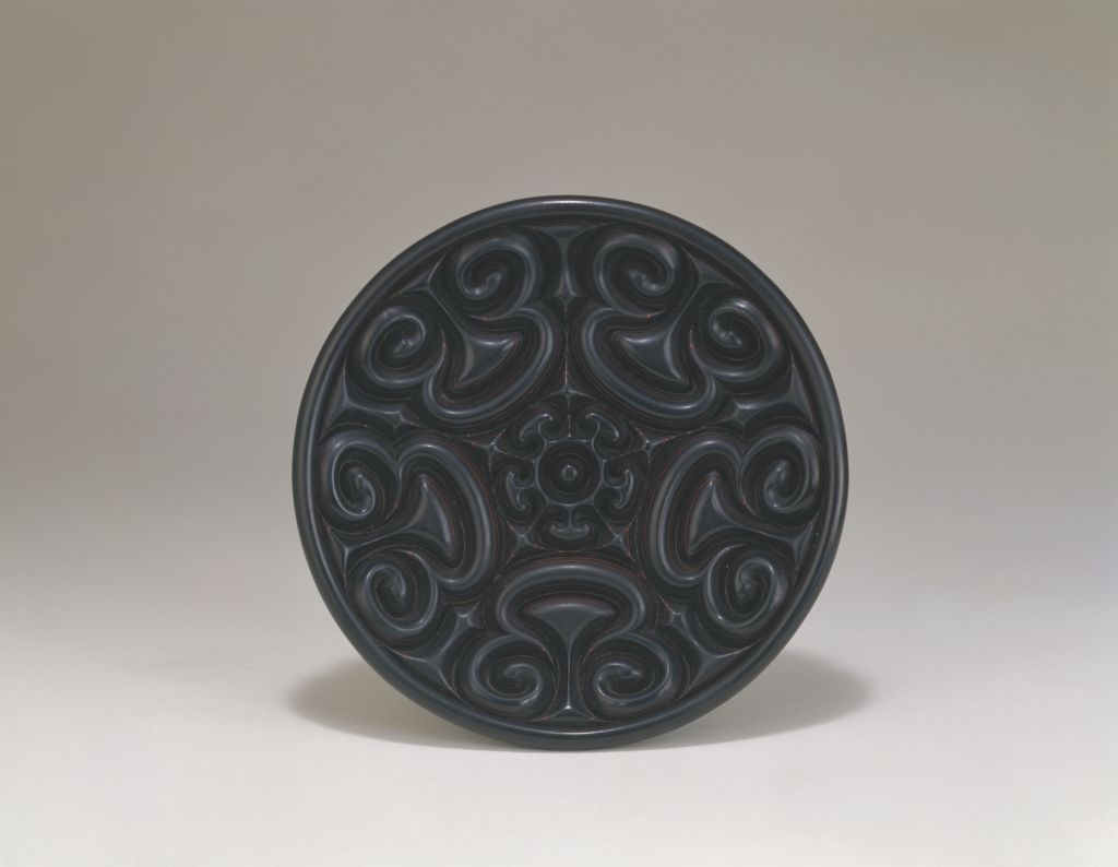 图片[1]-“Zhang Chengzao” carved rhinoceros cloud pattern plate-China Archive